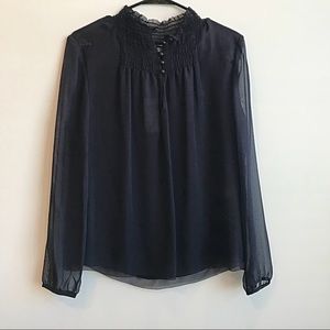 NWT!!  Diane Von Furstenberg navy blouse